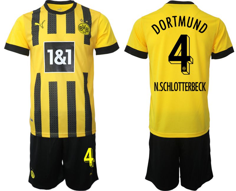 Cheap Men 2022-2023 Club Borussia Dortmund home yellow 4 Soccer Jersey